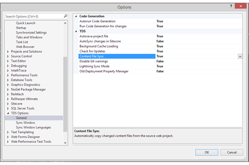 Screenshot TDS Classic Options Window